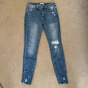 KanCan Women's Distressed Denim Skinny Jeans
